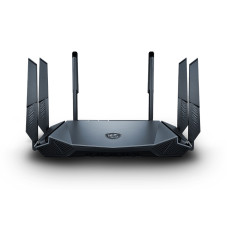 MSI RadiX AX6600 WiFi 6 - GRAX66 Tri-Band Gaming Router - Fast WLAN up to 6600 Mbps (5GHz, 2.4GHz Wireless), AI QoS Priority, MU-MIMO, Beamforming, WPA3, 2.5G WAN/LAN & 4 x 1G LAN Ports